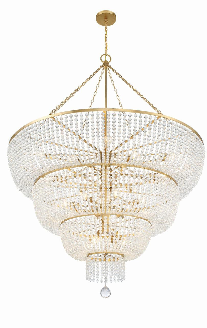 Gold Crystal chandelier - Iris Trace for dining room view 5