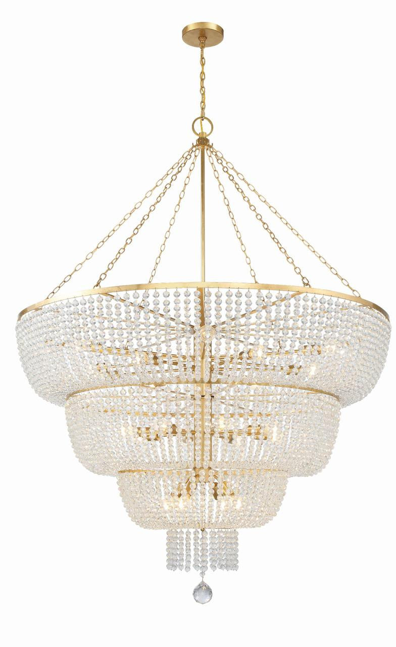 Gold Crystal chandelier - Iris Trace for dining room view 3