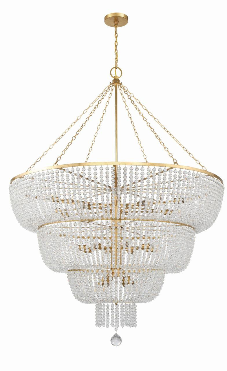Gold Crystal chandelier - Iris Trace for dining room view 4