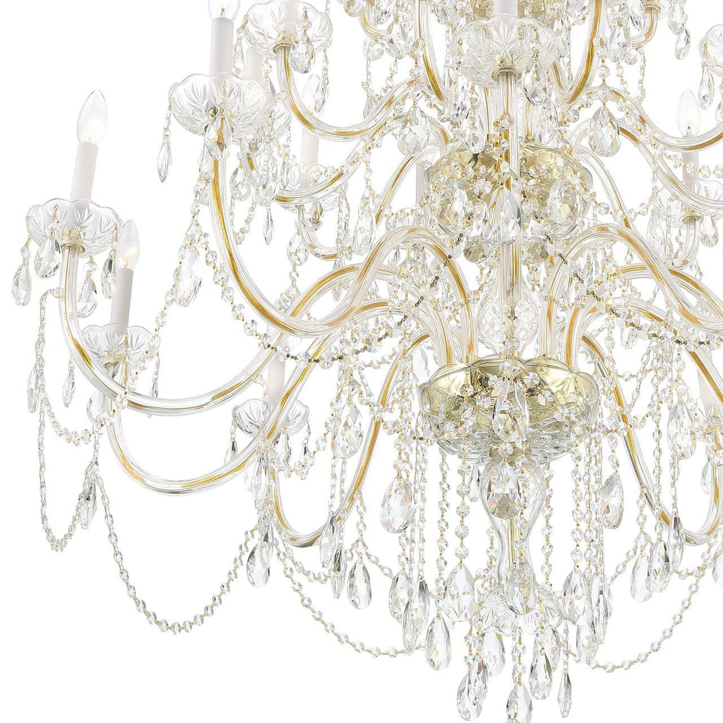 Brass Crystal Candle chandelier - Mira Trace for dining room view 4