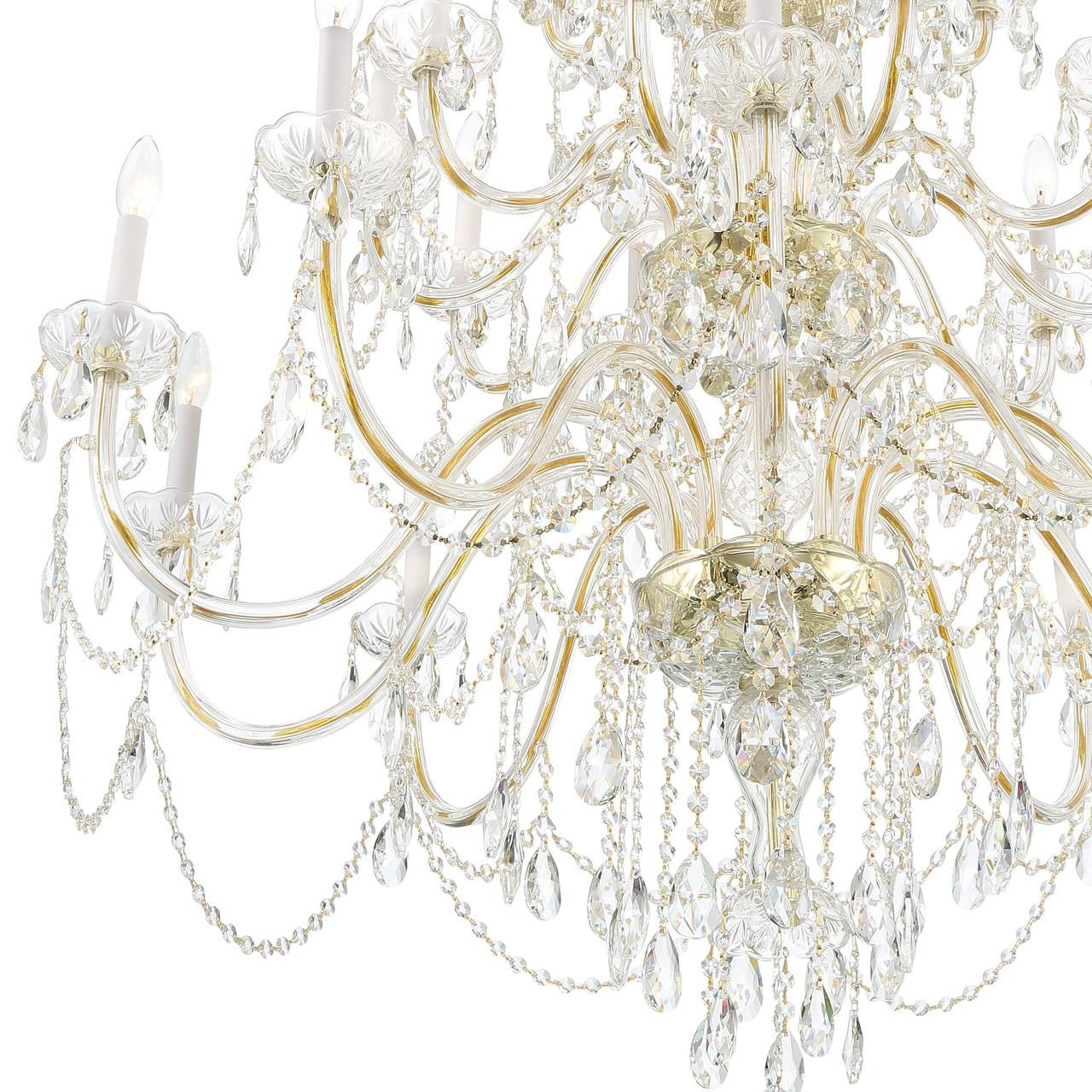 Brass Crystal Candle chandelier - Mira Trace for dining room view 4