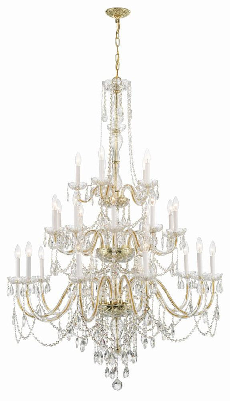 Brass Crystal Candle chandelier - Mira Trace for dining room view 1
