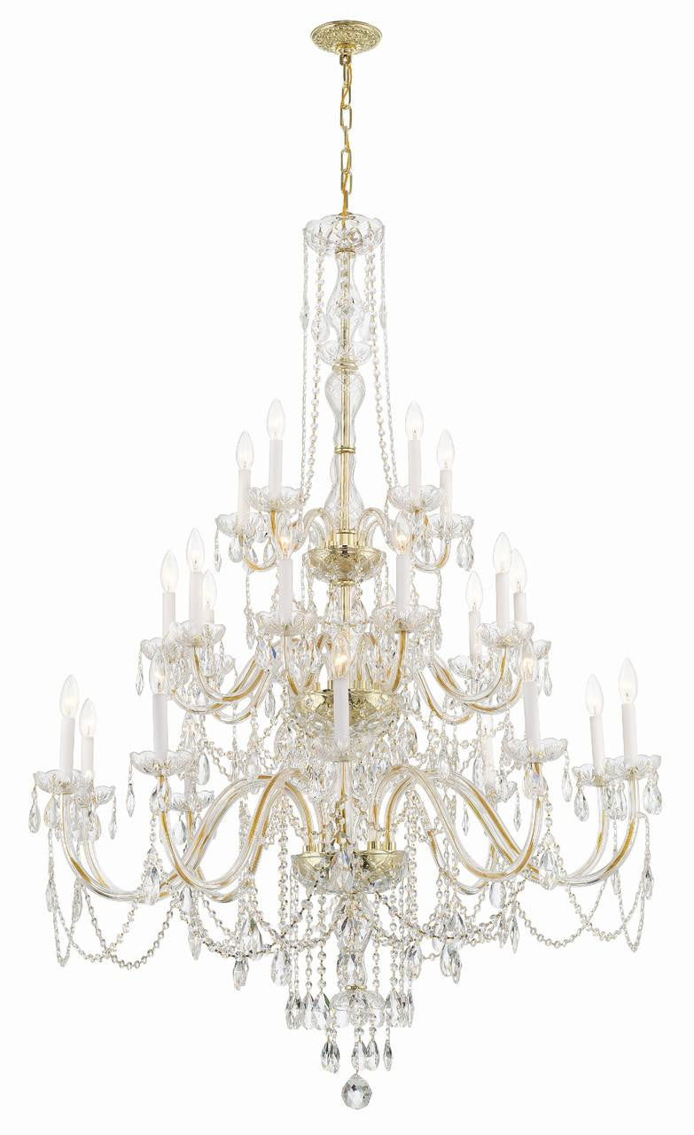 Chrome Crystal Candle chandelier - Lyra Trace for dining room view 5