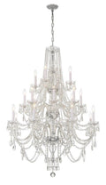 Chrome Crystal Candle chandelier - Kaia Trace for dining room view 1