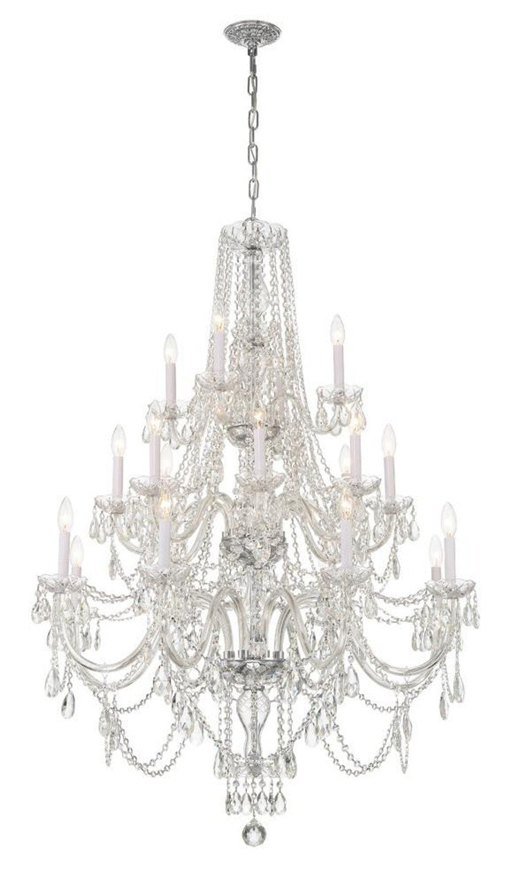 Chrome Crystal Candle chandelier - Kaia Trace for dining room view 1