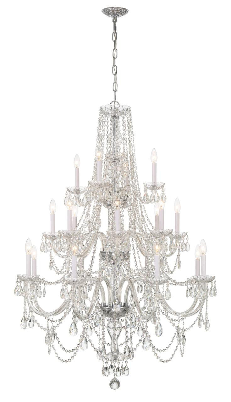Brass Crystal Candle chandelier - Mira Trace for dining room view 6