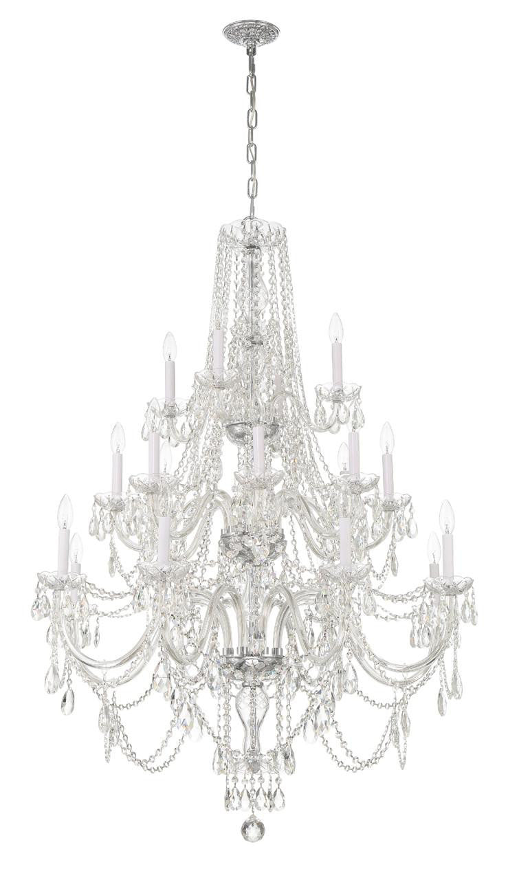 Chrome Crystal Candle chandelier - Kaia Trace for dining room view 4