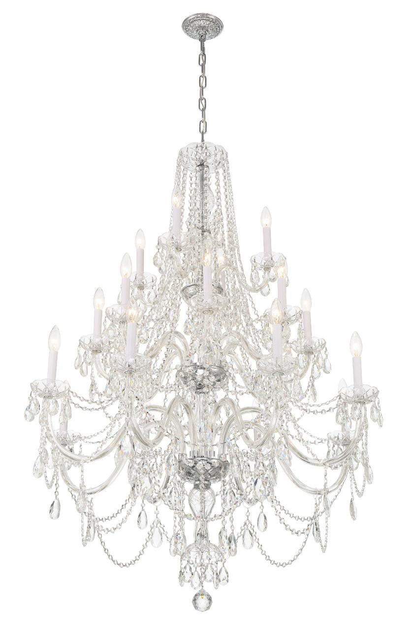 Chrome Crystal Candle chandelier - Kaia Trace for dining room view 3