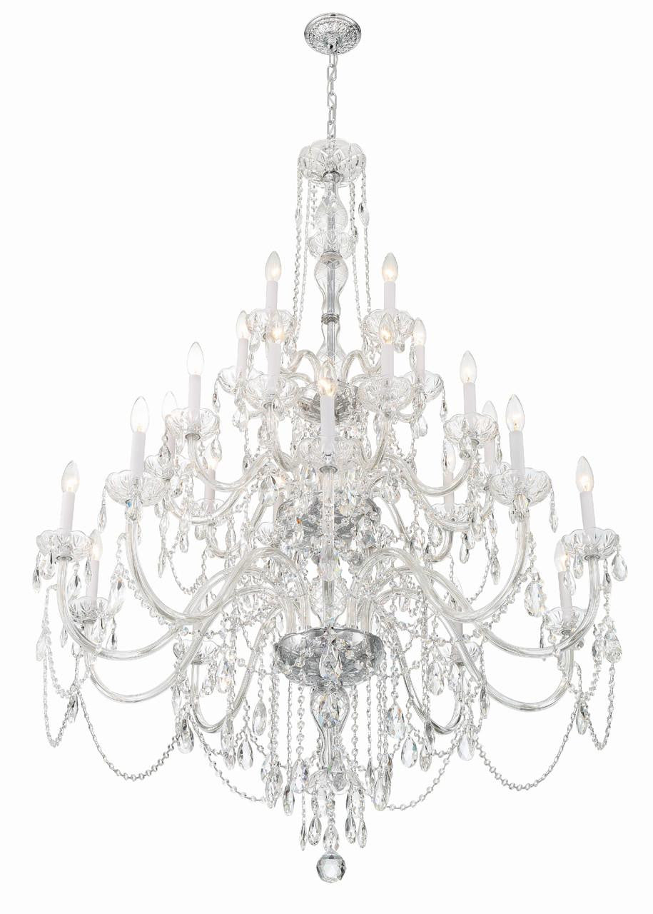 Chrome Crystal Candle chandelier - Lyra Trace for dining room view 3
