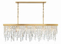 Gold Crystal Linear chandelier - Maris Verge for dining room view 1