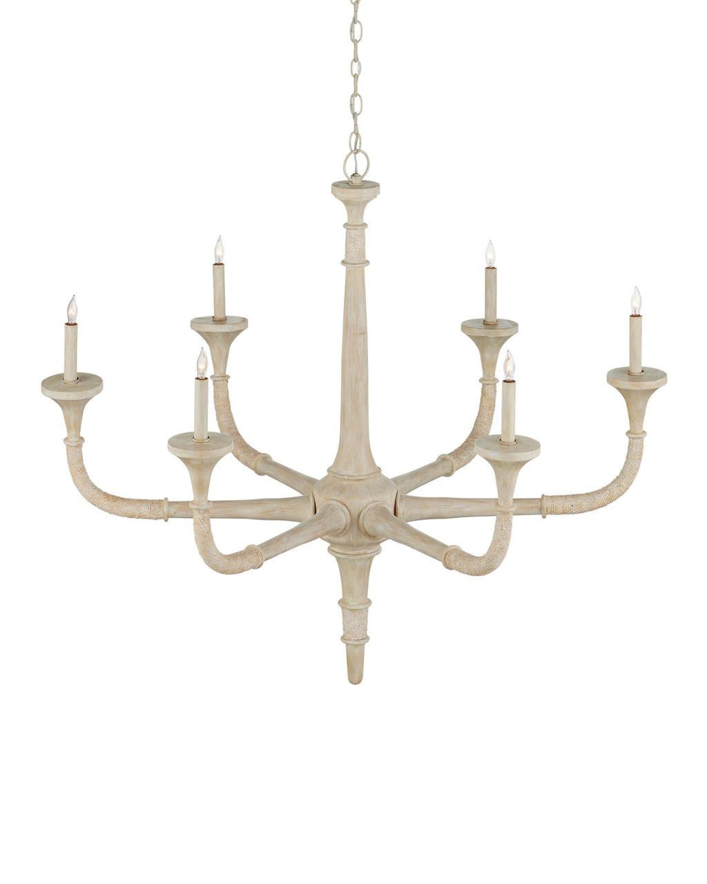 Sandstone Wood chandelier - Liora Nest for dining room view 3