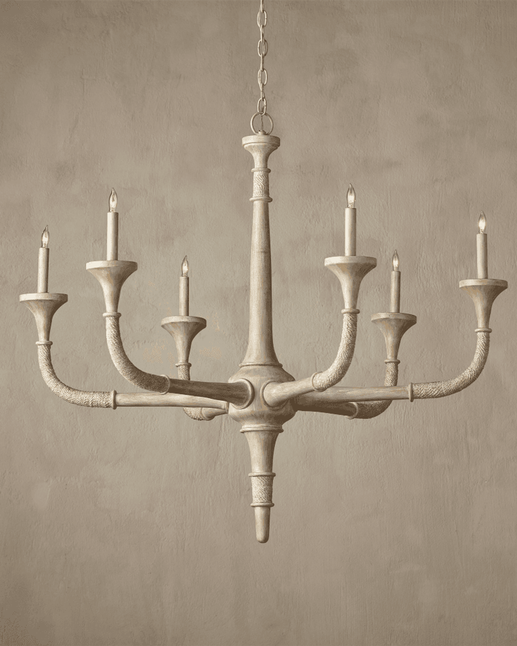 Sandstone Wood chandelier - Liora Nest for dining room view 2