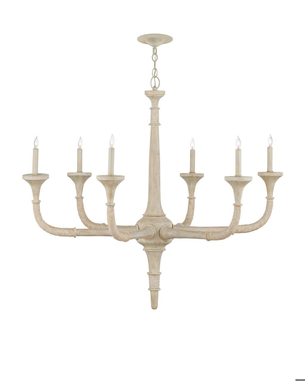 Sandstone Wood chandelier - Liora Nest for dining room view 1