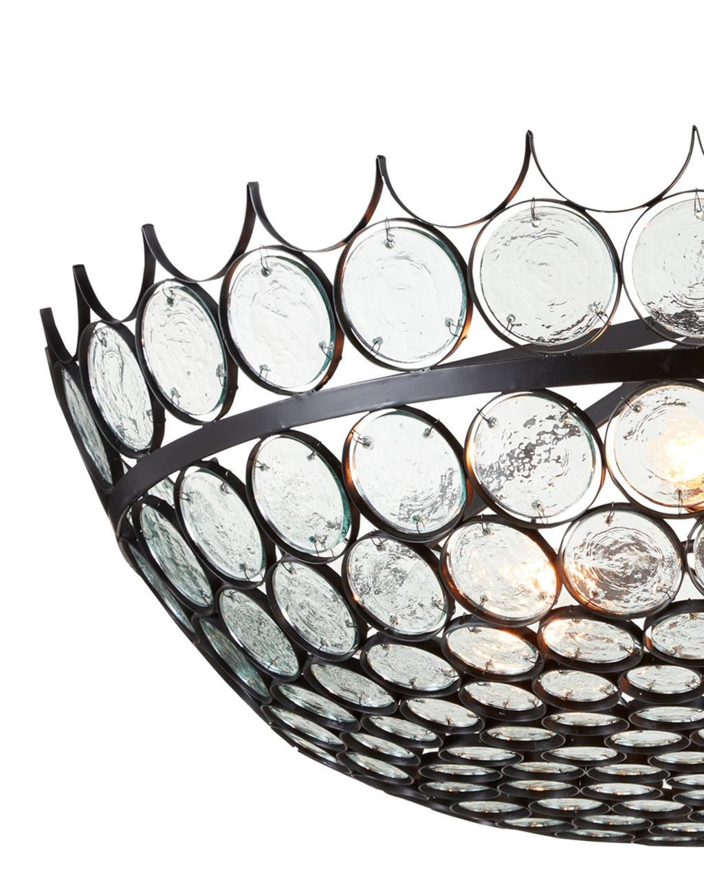 Black Glass chandelier - Seren Meadow for dining room view 5
