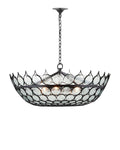 Black Glass chandelier - Seren Meadow for dining room view 1