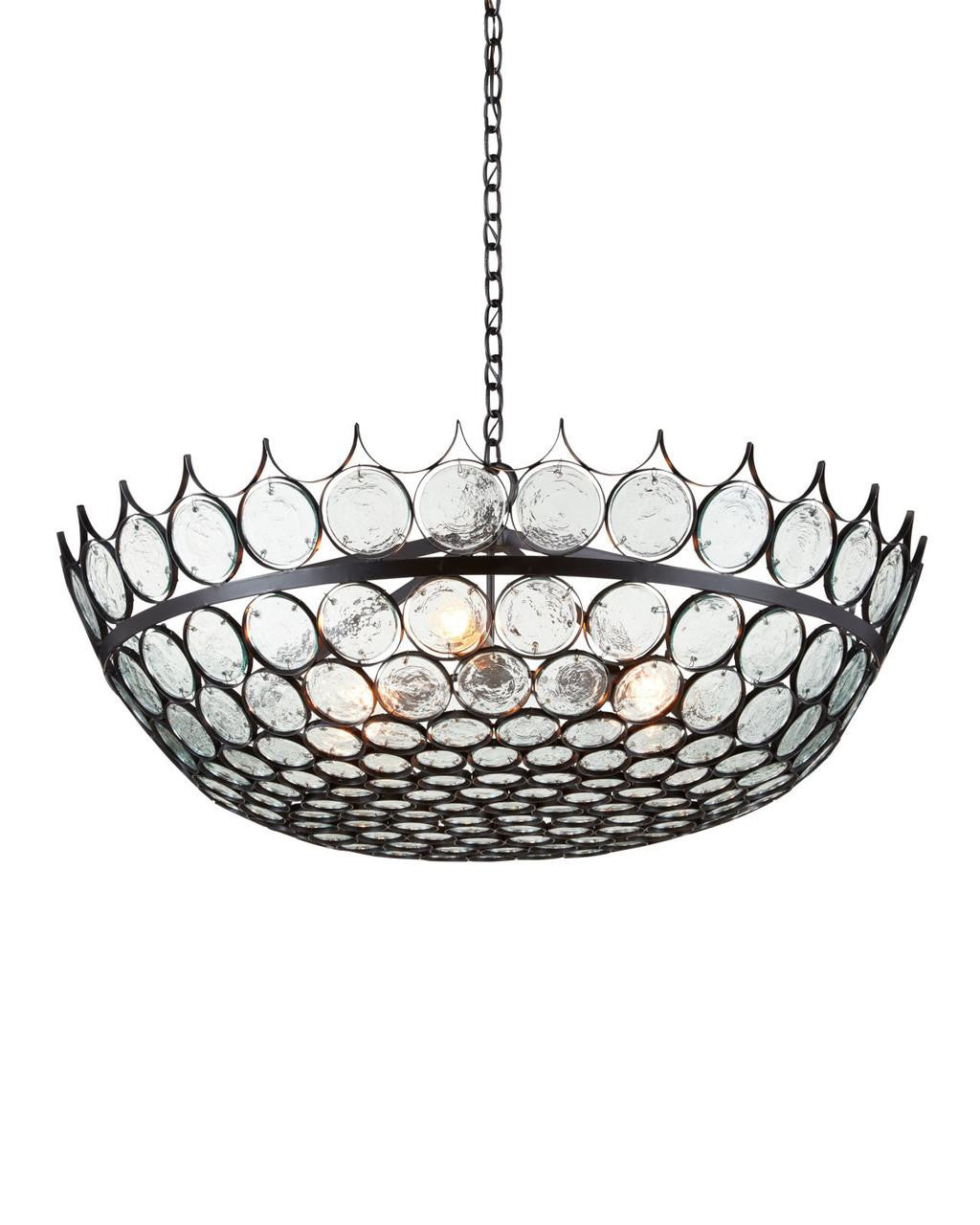 Black Glass chandelier - Seren Meadow for dining room view 4