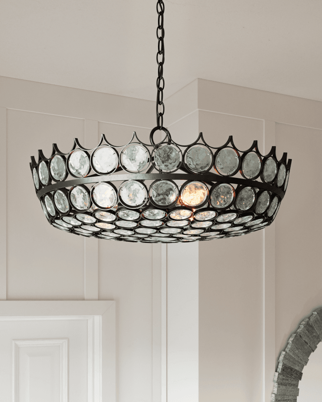 Black Glass chandelier - Maia Verge for dining room view 7