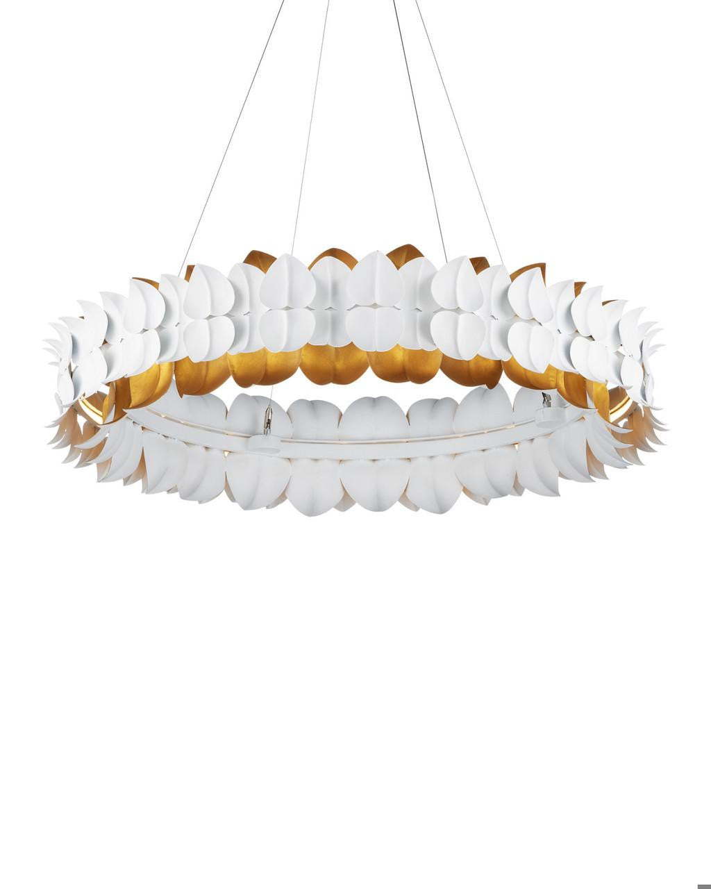 White Iron chandelier - Aster Mist for dining room view 5
