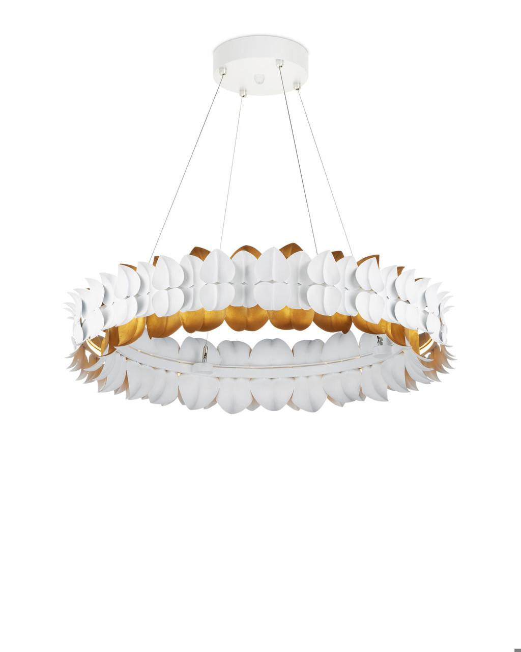 White Iron chandelier - Aster Mist for dining room view 1