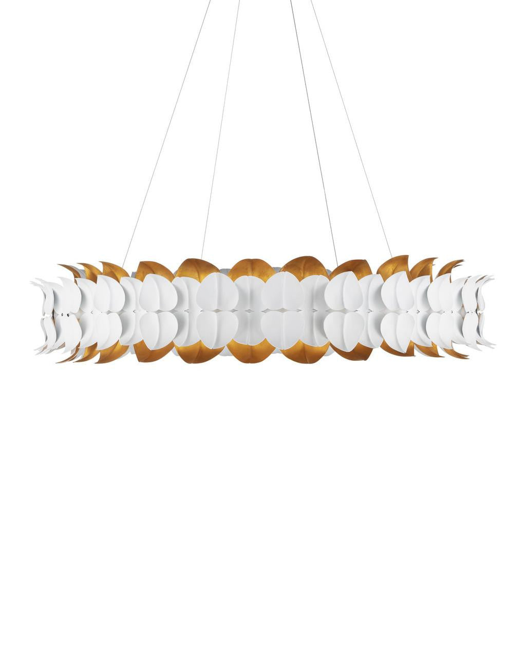White Iron chandelier - Aster Mist for dining room view 2