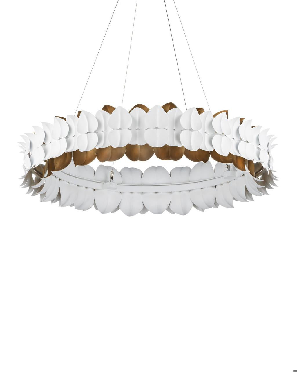 White Iron chandelier - Aster Mist for dining room view 4