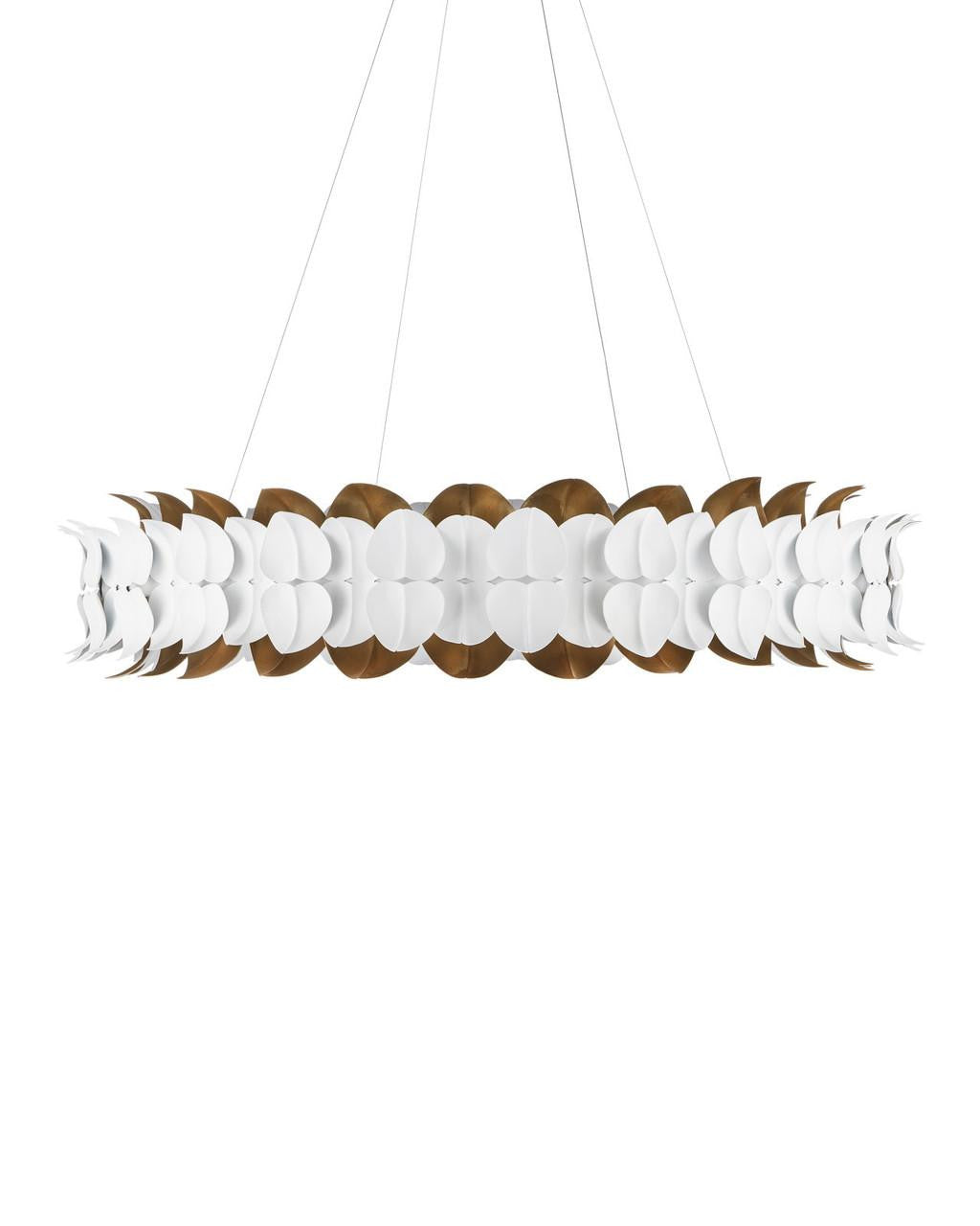 White Iron chandelier - Aster Mist for dining room view 3