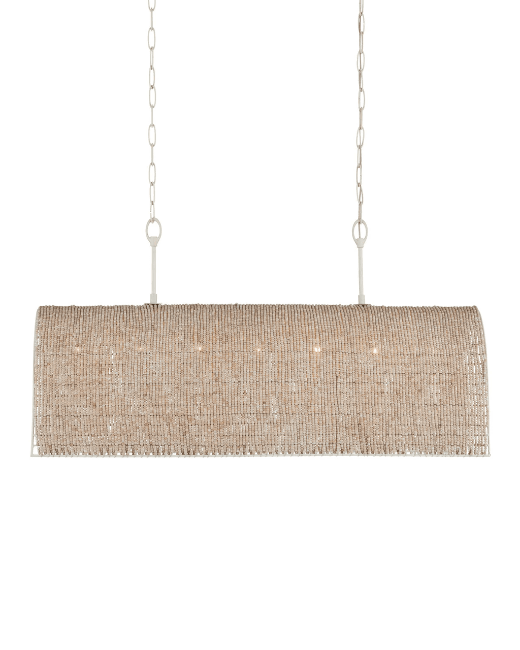 White Wood Round chandelier - Dahlia Verge for dining room view 4