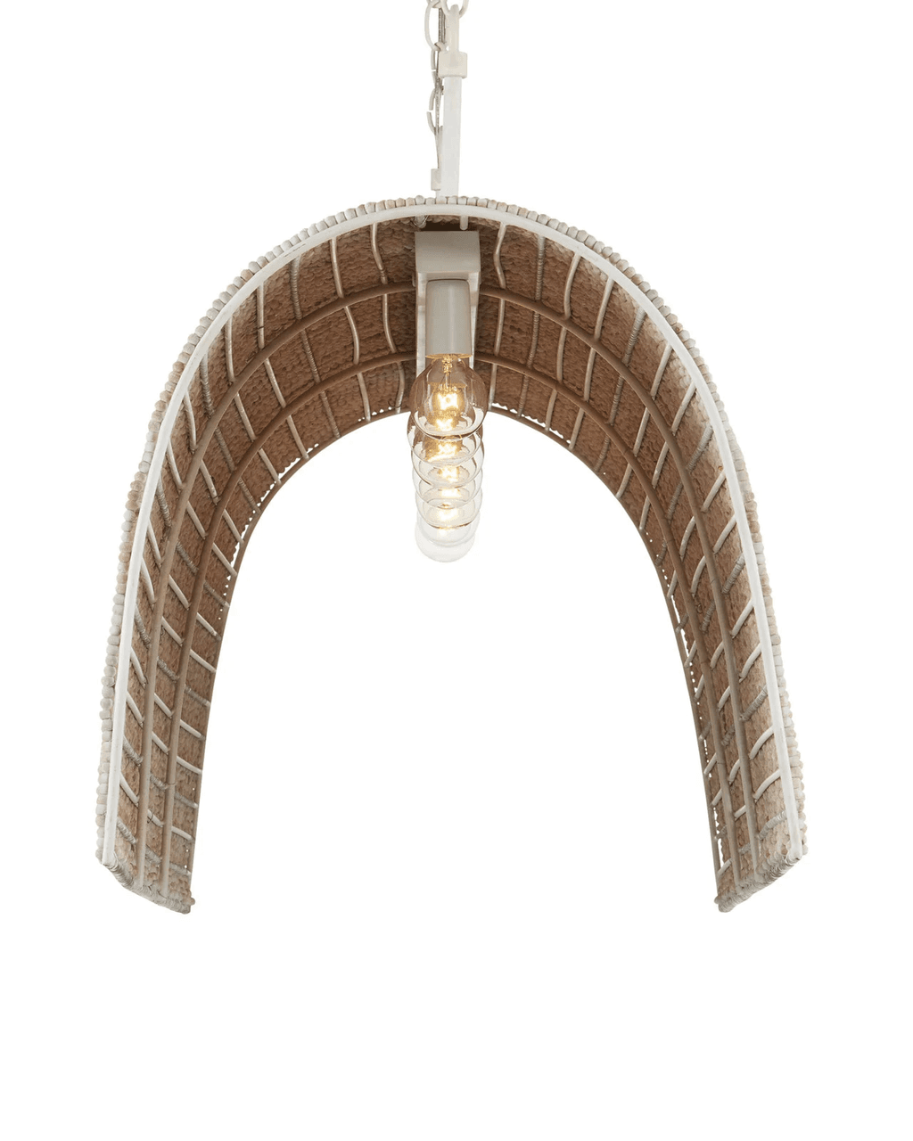 White Wood Round chandelier - Dahlia Verge for dining room view 5