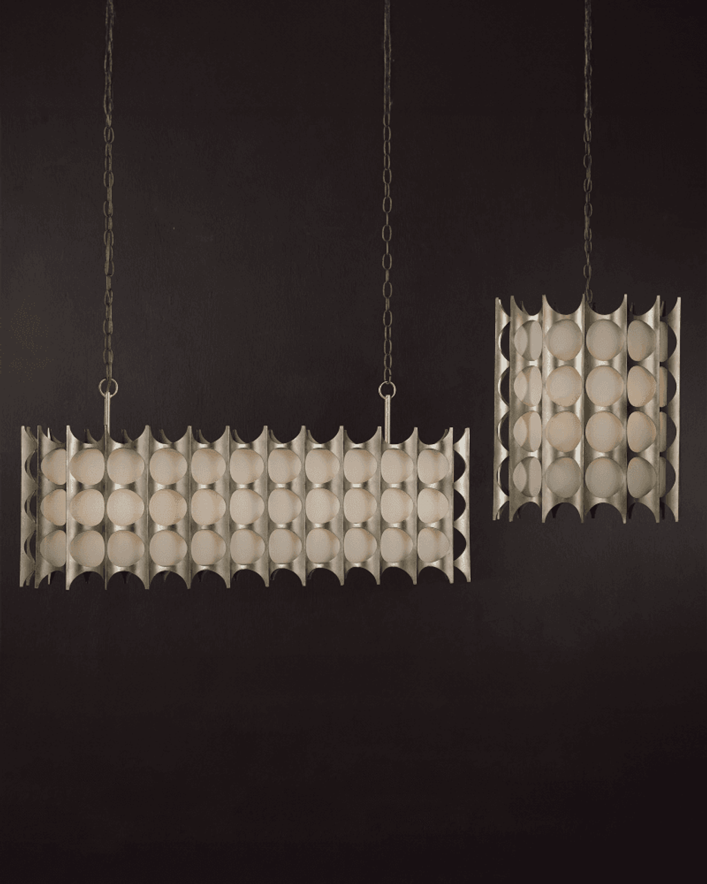 White Iron chandelier - Orion Nest for dining room view 2
