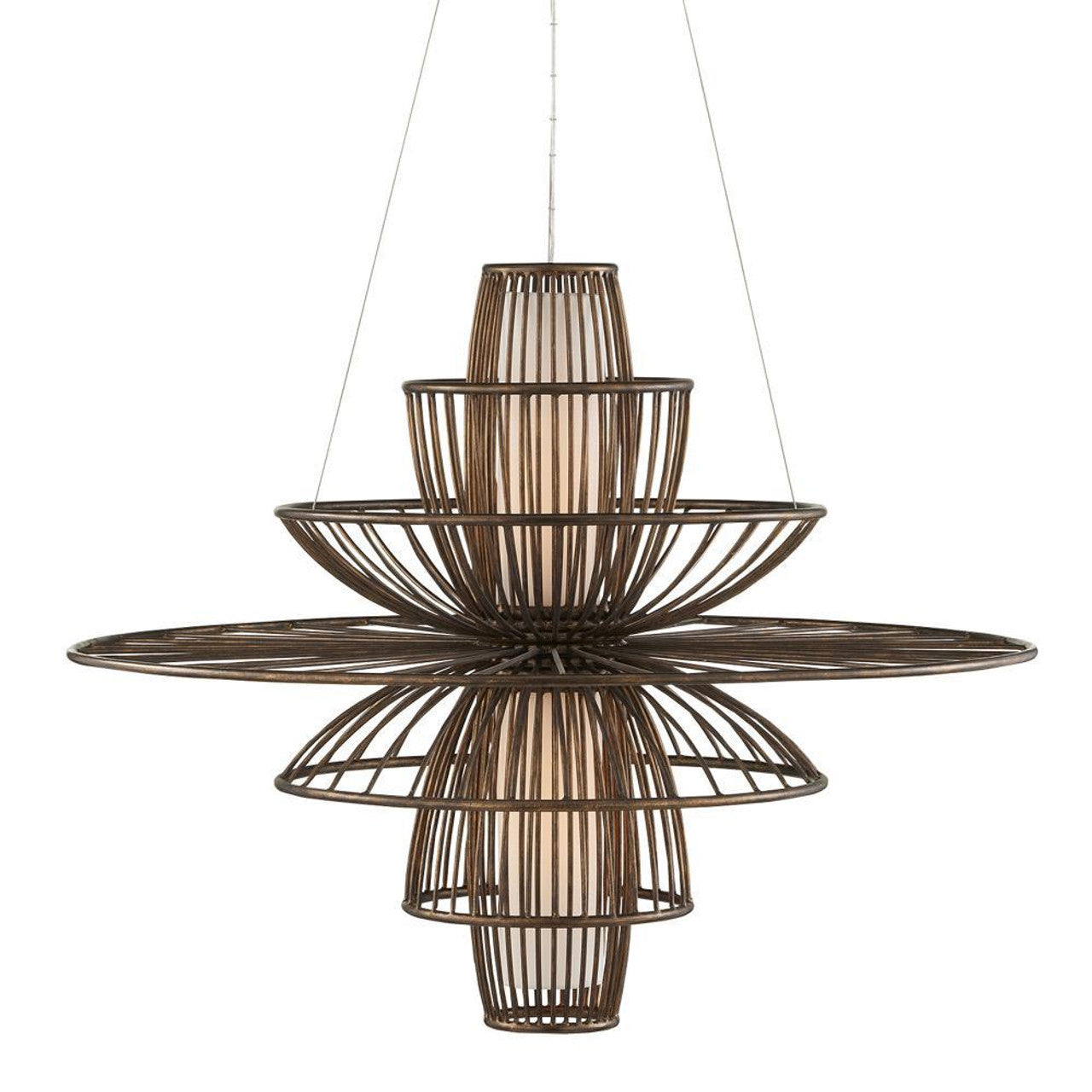 White Iron chandelier - Aster Trace for dining room view 4