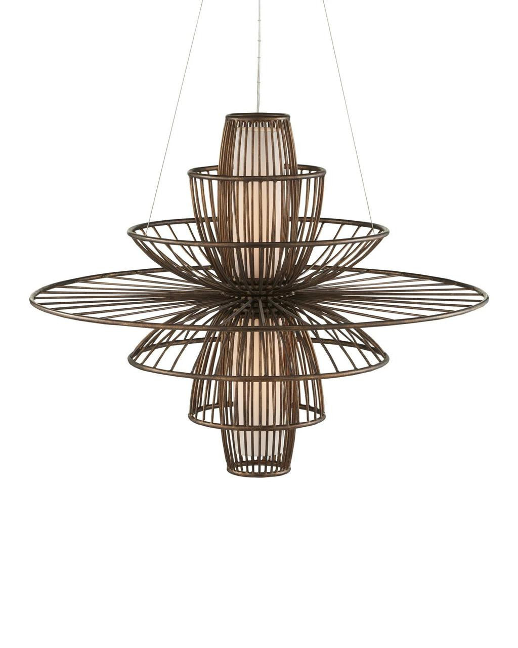 White Iron chandelier - Aster Trace for dining room view 3