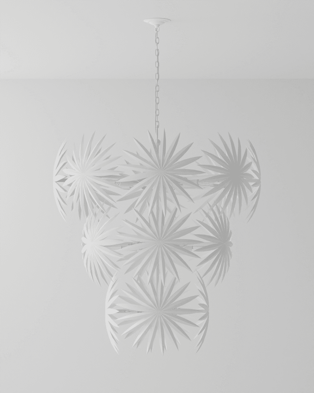 White Iron Round chandelier - Maren Verge for dining room view 6
