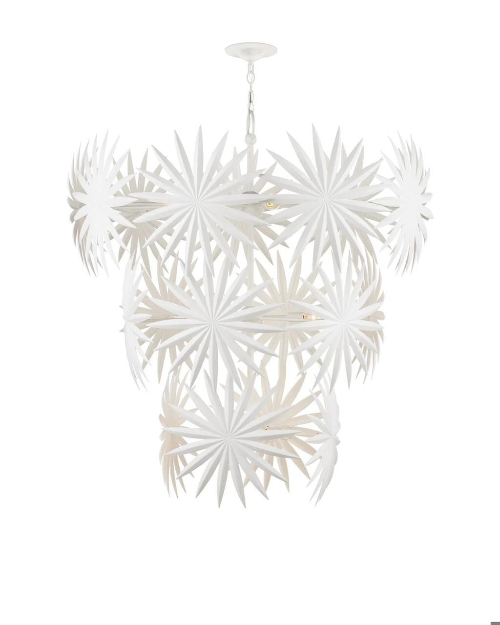 White Iron Round chandelier - Maren Verge for dining room view 1