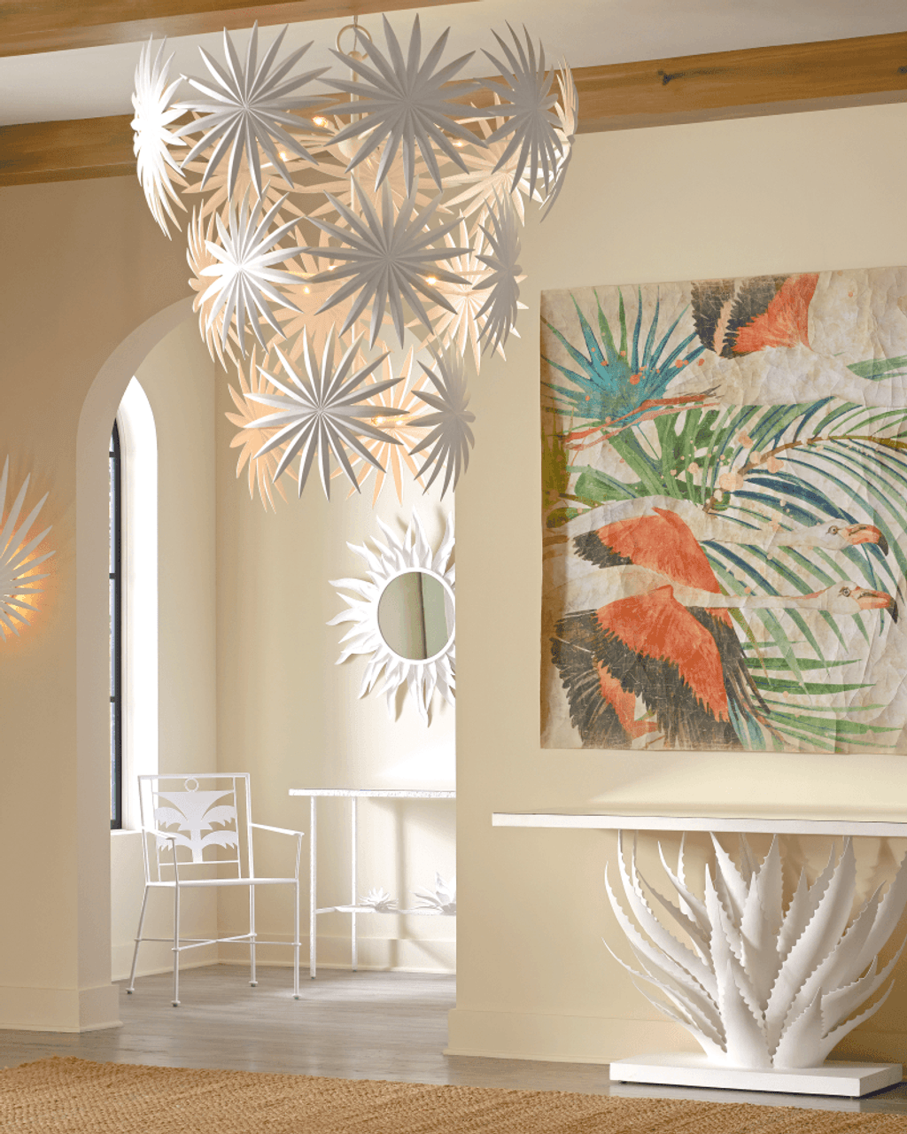 White Iron Round chandelier - Maren Verge for dining room view 7