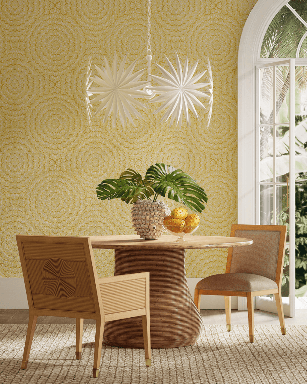 White Iron Round chandelier - Kora Point for dining room view 7