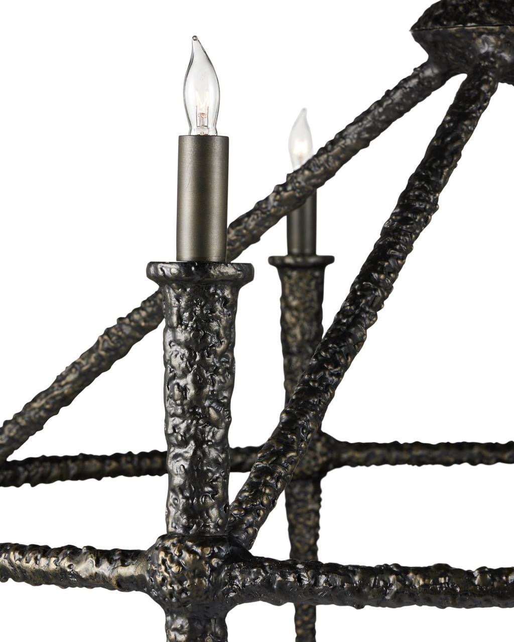 Bronze Metal chandelier - Ilona Dawn for dining room view 5