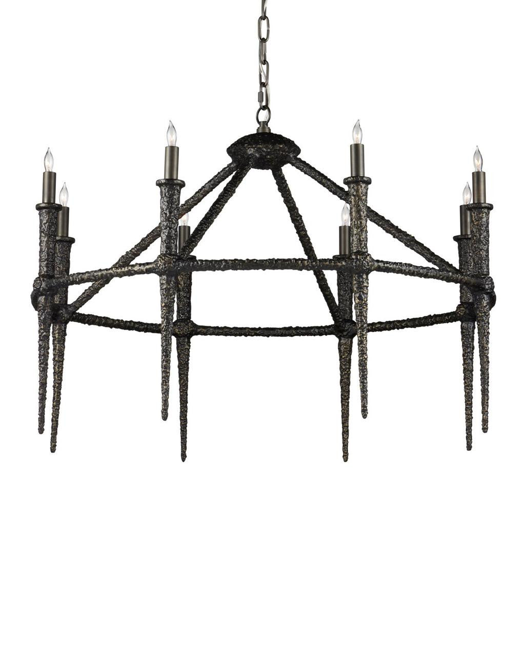Bronze Metal chandelier - Ilona Dawn for dining room view 4