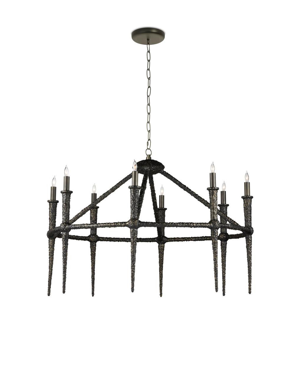 Bronze Metal chandelier - Ilona Dawn for dining room view 1