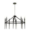 Bronze Metal chandelier - Ilona Dawn for dining room view 1
