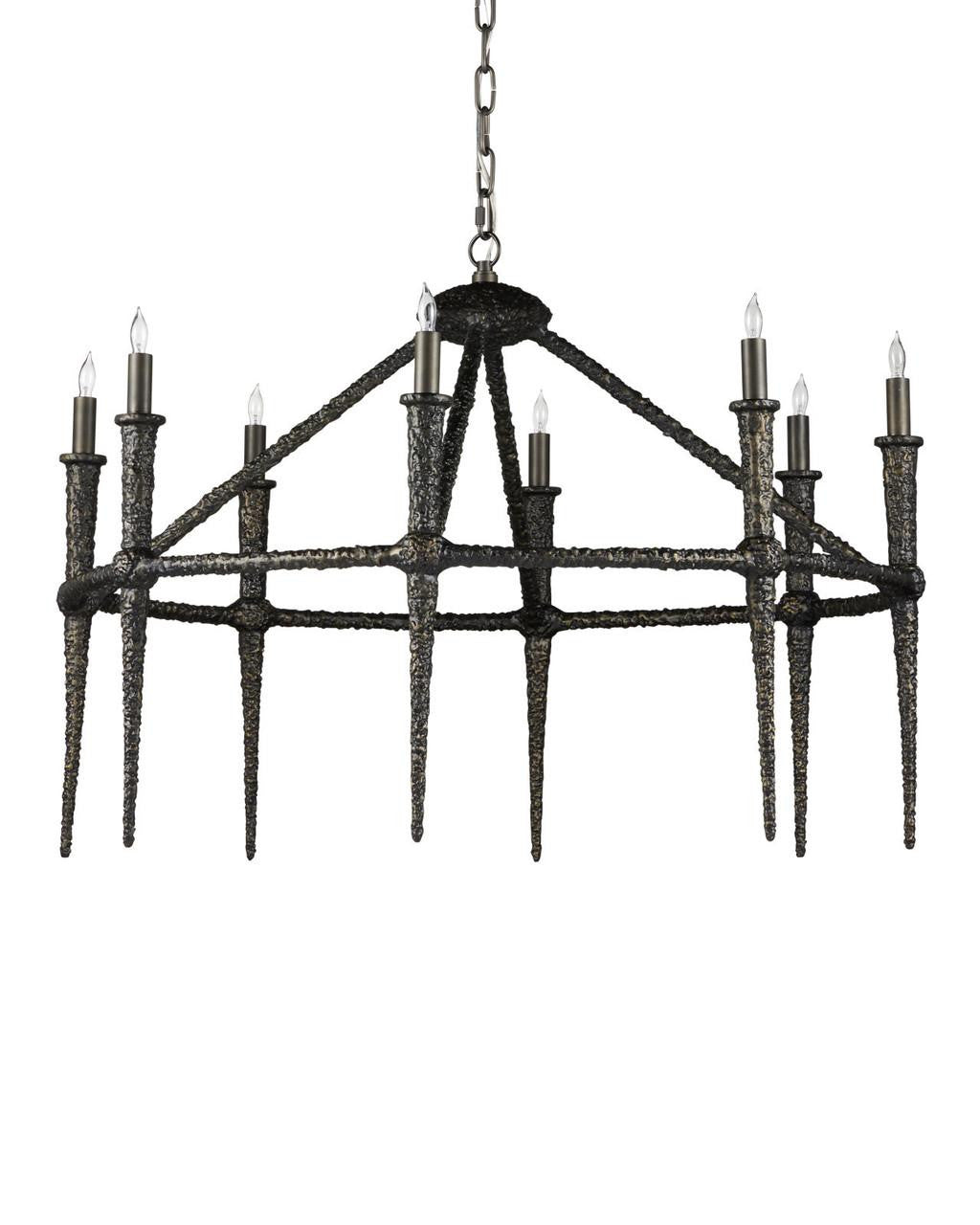 Bronze Metal chandelier - Ilona Dawn for dining room view 3