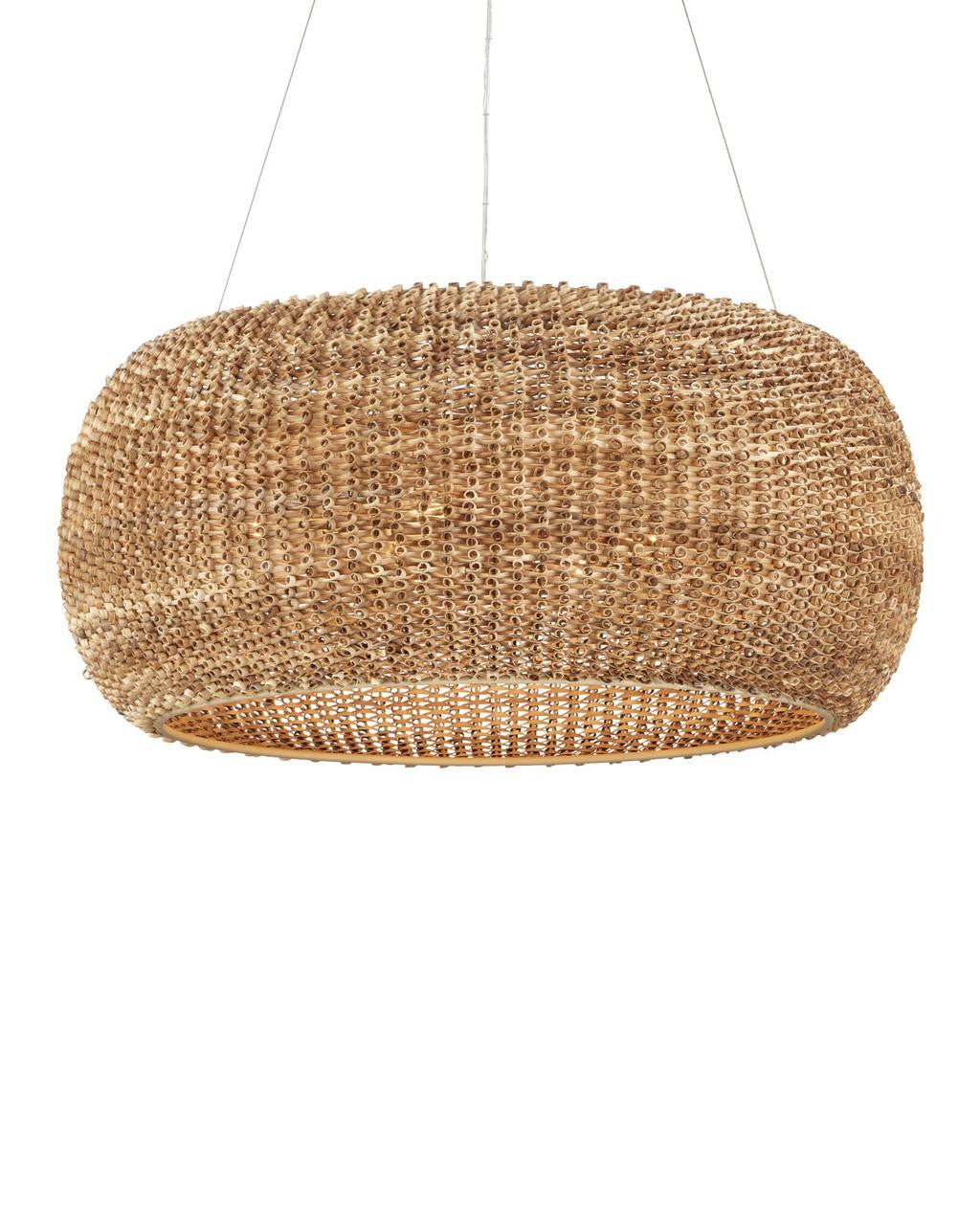 Natural Rattan Round chandelier - Paloma Dawn for dining room view 8