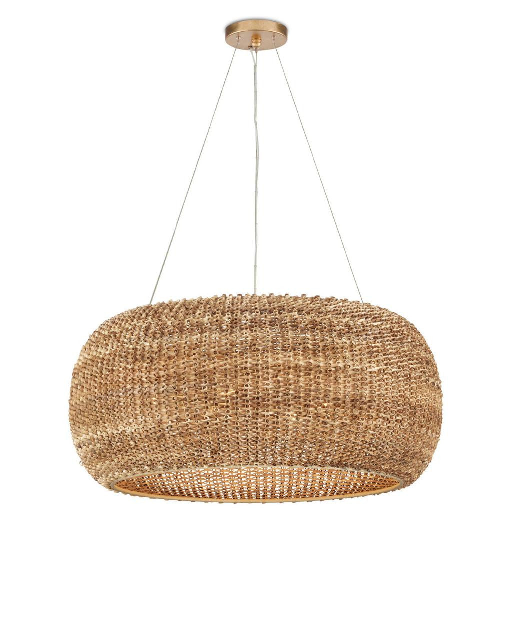 Natural Rattan Round chandelier - Paloma Dawn for dining room view 1