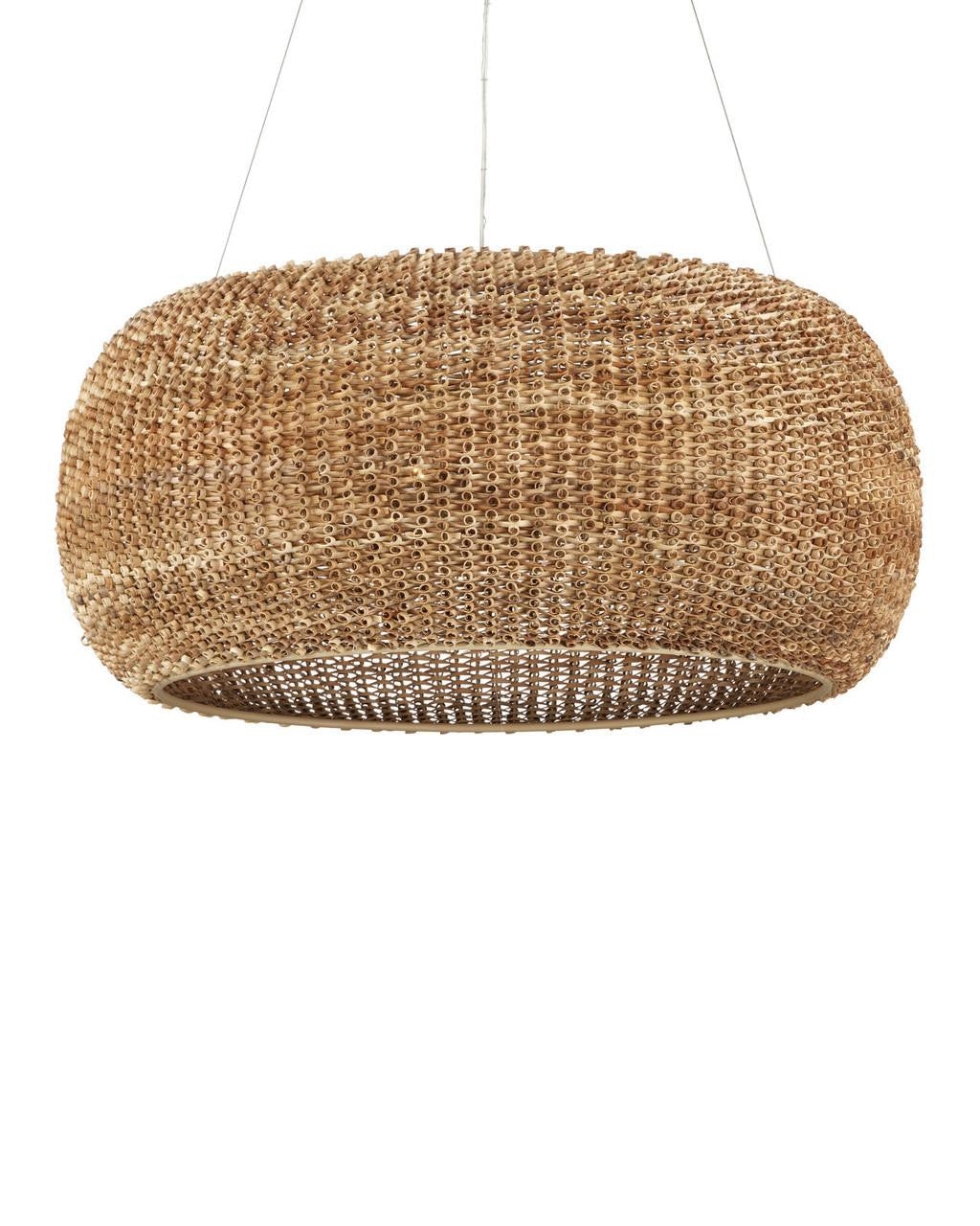 Natural Rattan Round chandelier - Paloma Dawn for dining room view 3