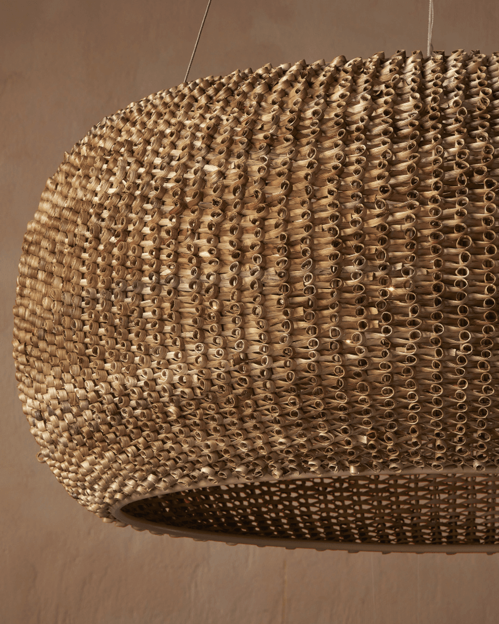 Natural Rattan Round chandelier - Paloma Dawn for dining room view 2