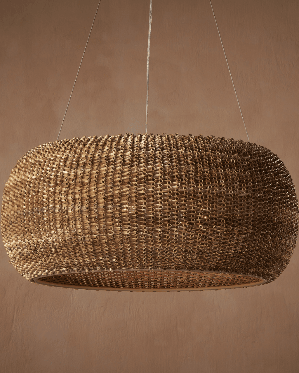 Gold Rattan chandelier - Ottilie Dawn for dining room view 8