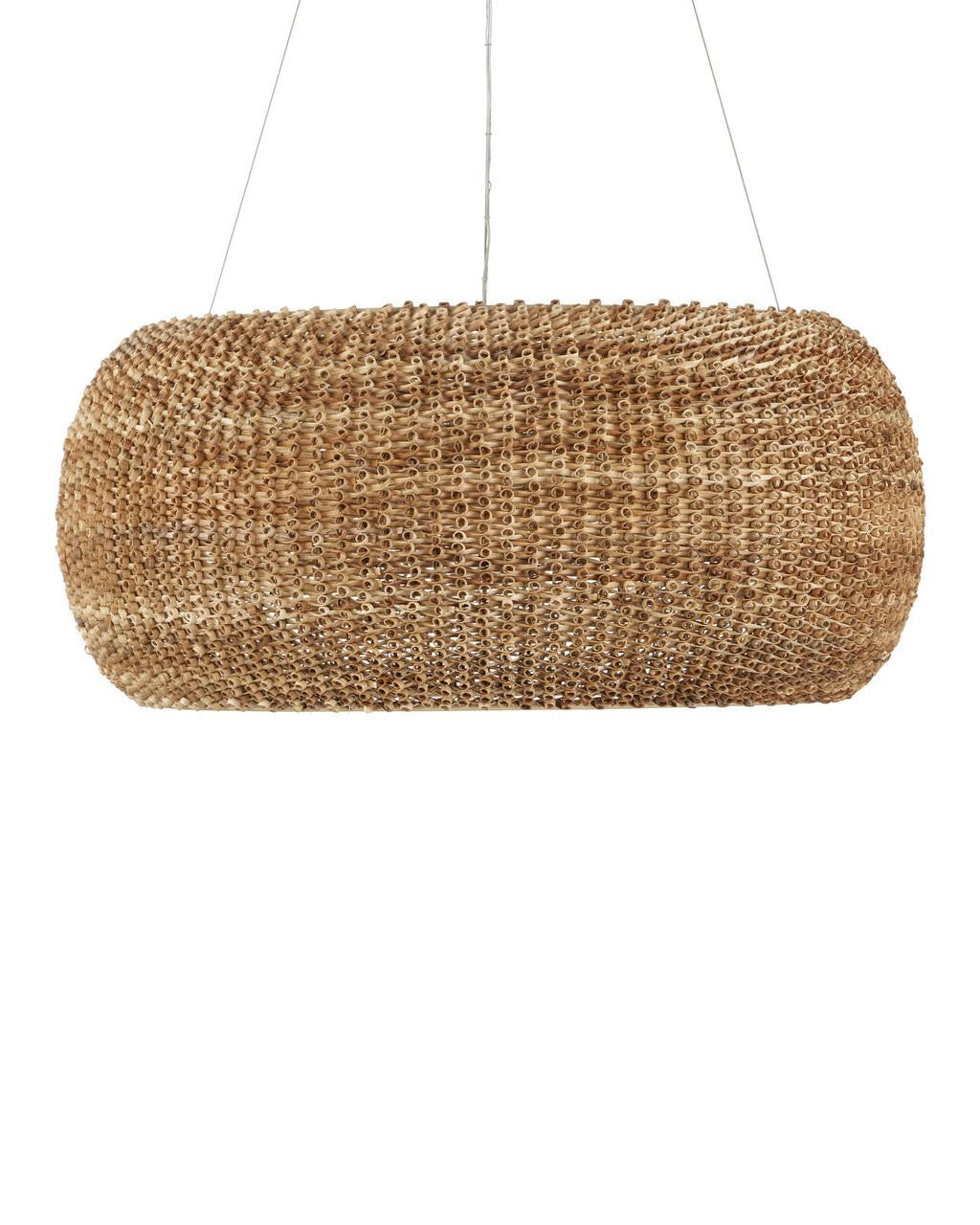 Natural Rattan Round chandelier - Paloma Dawn for dining room view 5