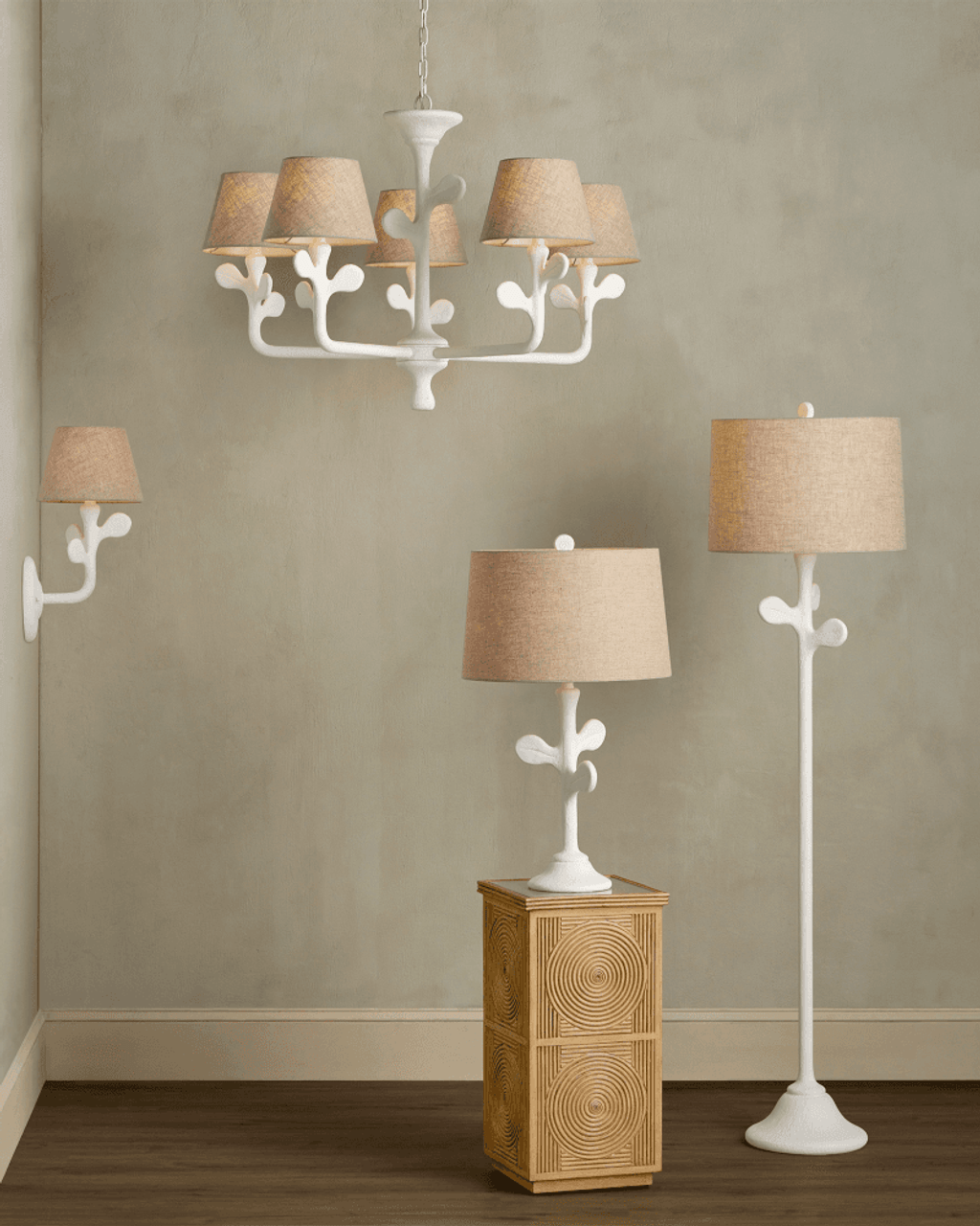 White Metal chandelier - Isla Nest for dining room view 2