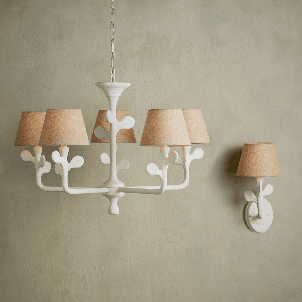 White Metal chandelier - Isla Nest for dining room view 7