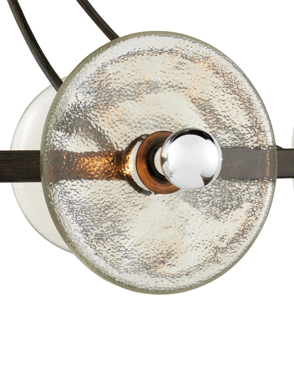Black Glass Round chandelier - Lyra Nest for dining room view 6