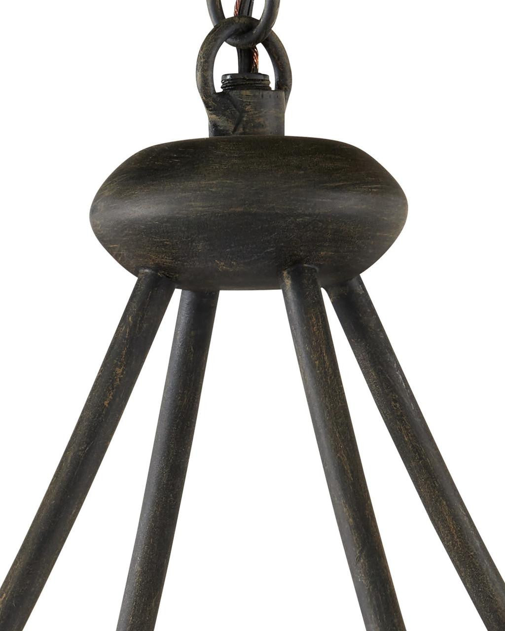Black Glass Round chandelier - Lyra Nest for dining room view 5
